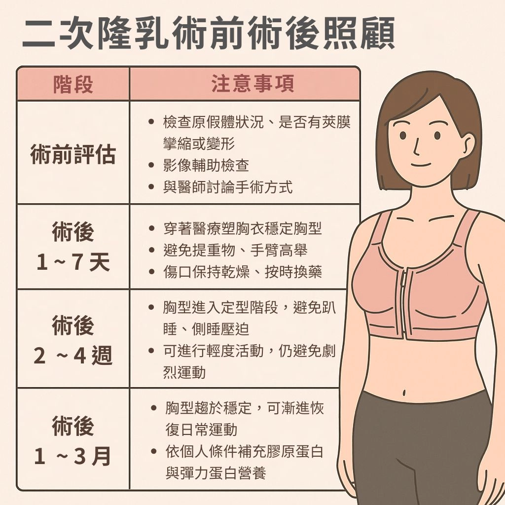 二次隆乳術前術後照顧