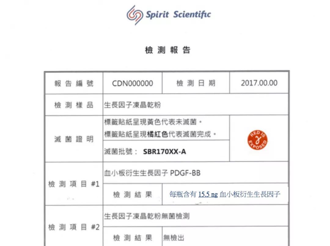 PLT生長因子濃度報告
