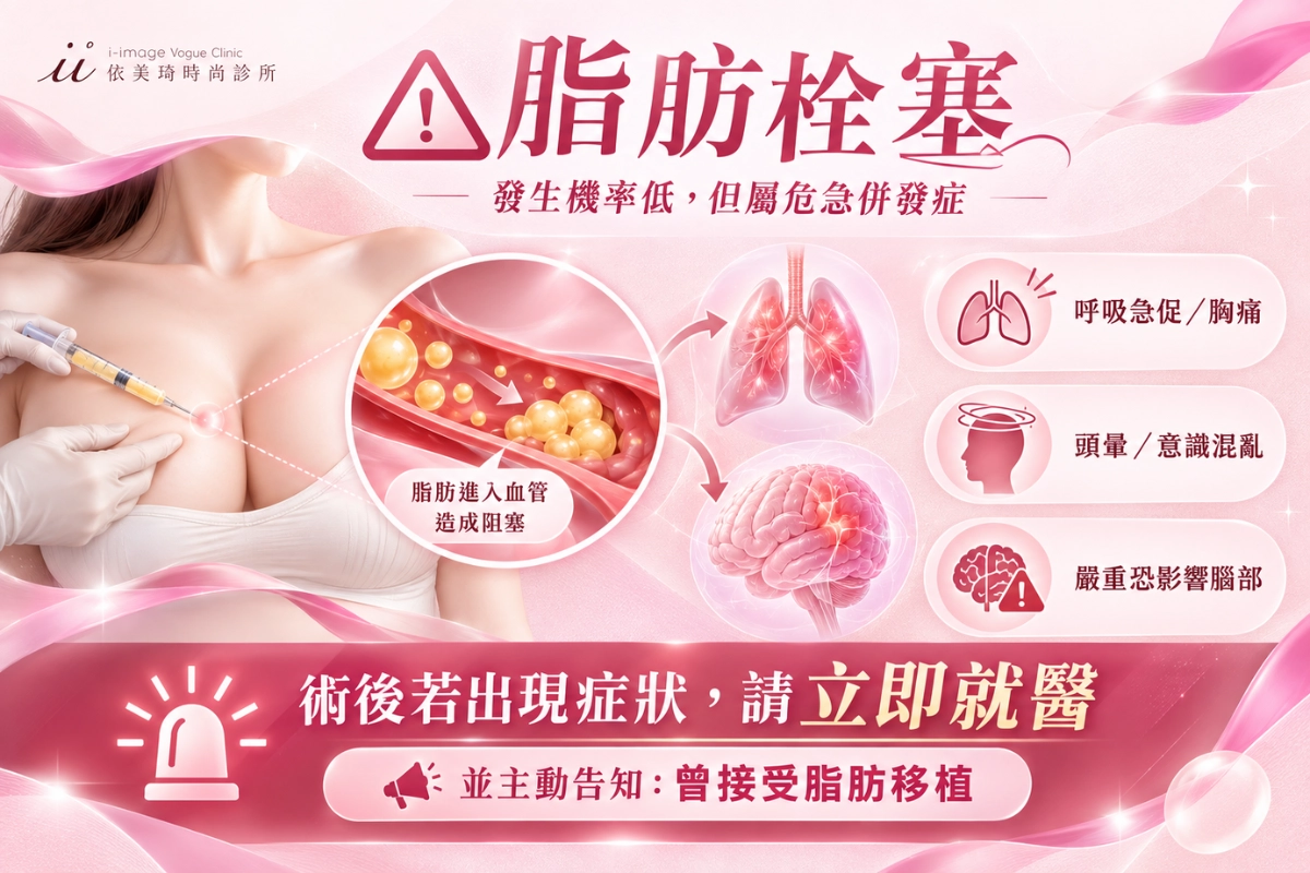 自體脂肪隆乳後遺症：脂肪栓塞