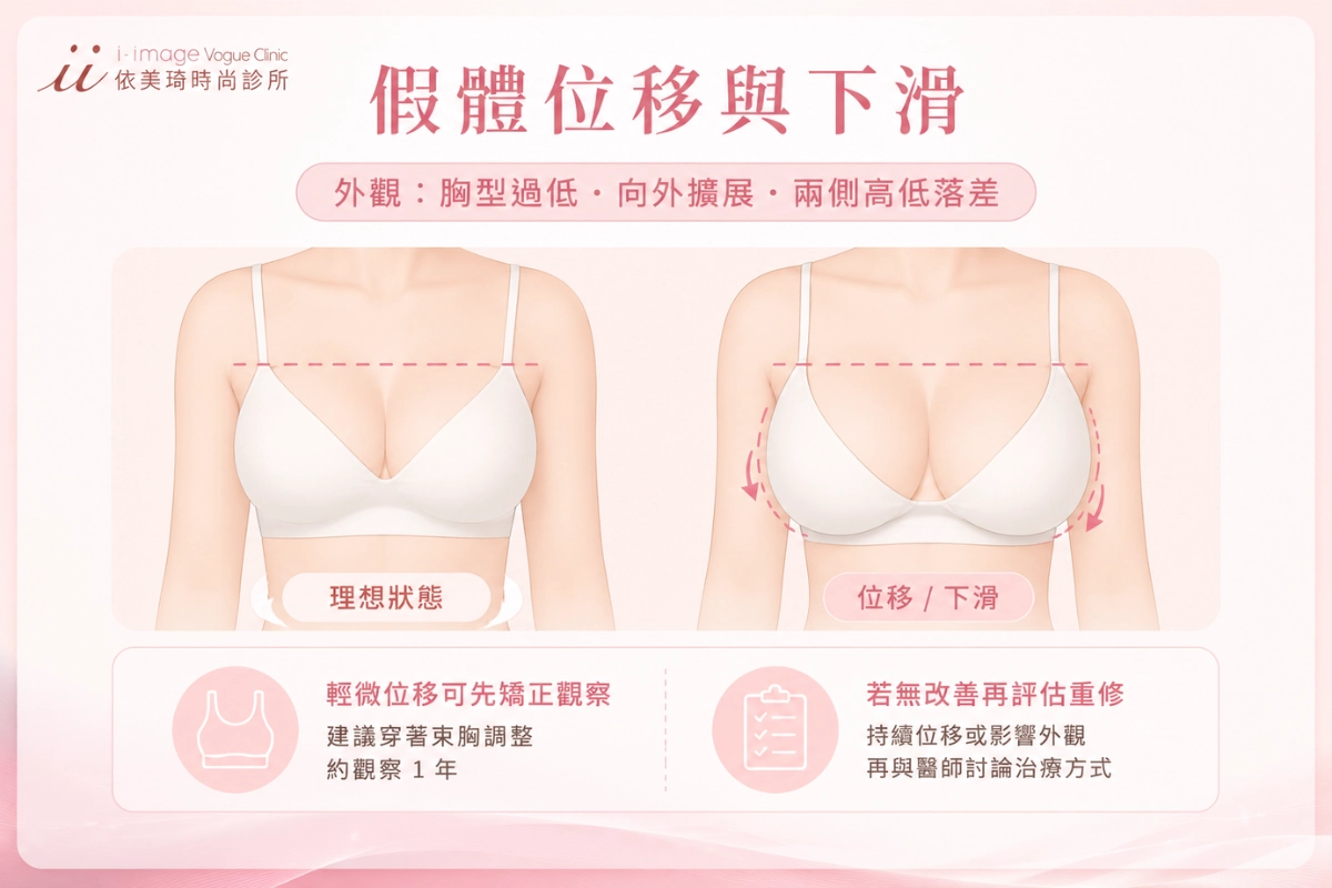 二次隆乳假體位移與下滑