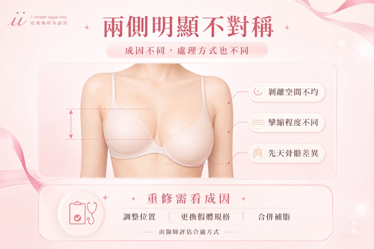 二次隆乳兩側明顯不對稱
