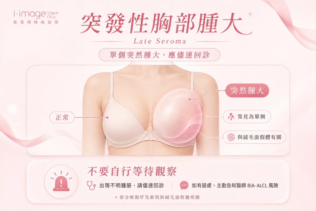 二次隆乳突發性胸部腫大（Late Seroma）